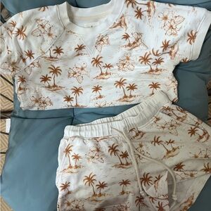 Lou & Grey Matching Set petite small shirt and shorts tropical print lounge set
